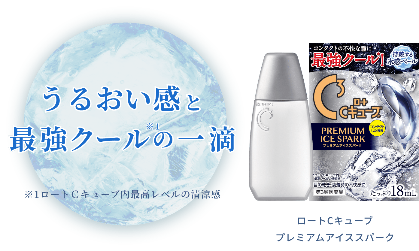うるおい感×最強クールの一滴　ロートCキューブ プレミアムアイススパーク